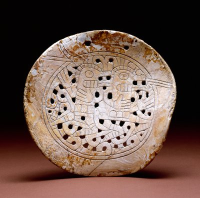 Shell gorget, Dallas Phase by Mississippian culture